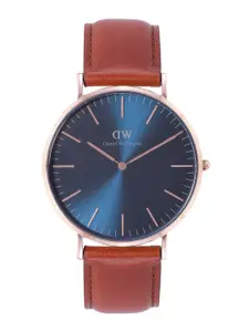 Daniel Wellington Men Classic St Mawes RG Leather Straps Analogue Watch- DW00100626K