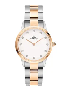 Daniel Wellington Women Iconic Link Lumine Embellished Dial Analogue Watch DW00100359K