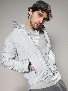 Campus Sutra Mock Collar Windcheater Quilted Jacket