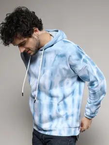 Campus Sutra Tie & Dye Hooded Cotton Sweatshirt