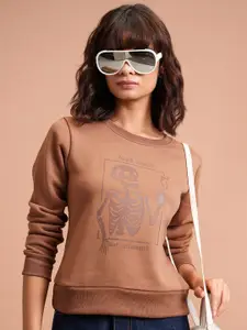 Tokyo Talkies Trippy Cartoon Printed Round Neck Pullover