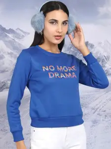 Tokyo Talkies Typography Printed Round Neck Pullover