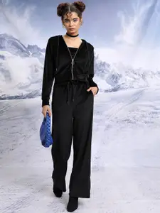 Tokyo Talkies Tube Top with Hooded Sweatshirt and Wide Leg Trouser