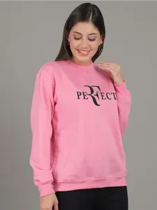 GRACIT Typographic Printed Fleece Sweatshirt