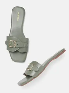 Allen Solly Women Open Toe Flats with Buckle Detail