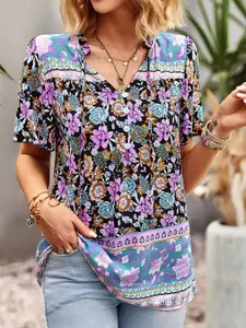 StyleCast Floral Printed Short Sleeves Top