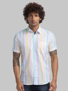 Parx Slim Fit Striped Cotton Casual Shirt