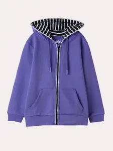 The Souled Store Boys Hooded Front-Open Sweatshirt
