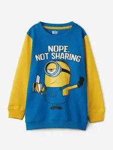 The Souled Store Boys Minions Printed Pure Cotton Pullover