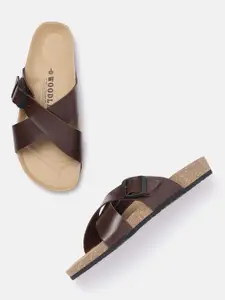 Woodland Men Cross-Straps Comfort Sandals with Buckle Detail