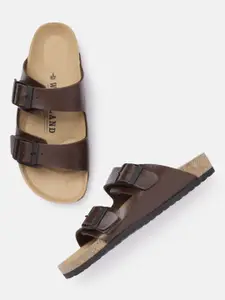 Woodland Men Double-Strap Comfort Sandals with Buckle Detail