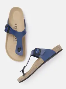 Woodland Men T-Strap Comfort Sandals with Buckle Detail