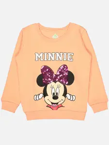 Bodycare Kids Girls Minnie Mouse Printed Sequined Sweatshirt