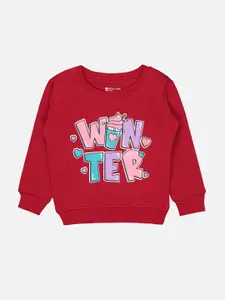 Bodycare Kids Infant Girls Typography Printed Fleece Sweatshirt