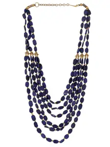 Infuzze Brass Gold-Plated Artificial Beads Beaded Layered Necklace
