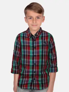 Allen Solly Junior Boys Tartan Checked Slim Fit Roll - Up Sleeves Modal Casual Shirt