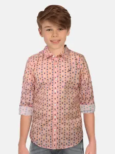 Allen Solly Junior Boys Micro Ditsy Printed Regular Fit Cotton Casual Shirt