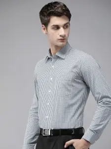Van Heusen Men Slim Fit Gingham Checks Pure Cotton Formal Shirt