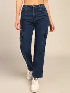 Nifty Women Boyfriend Fit Clean Look High-Rise Cargo Stretchable Jeans
