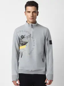 Van Heusen Sport Graphic Printed Mock Collar Pullover Sweatshirt