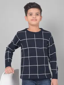 Crimsoune Club Boys Checked Long Sleeves Pullover