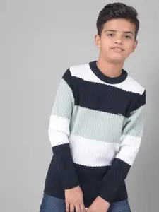 Crimsoune Club Boys Colourblocked Acrylic Pullover Sweater