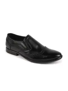 FAUSTO Men Perforated Leather Formal Slip On Shoes
