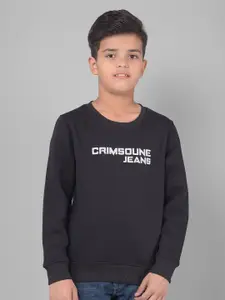 Crimsoune Club Boys Typography Printed Cotton Sweatshirt