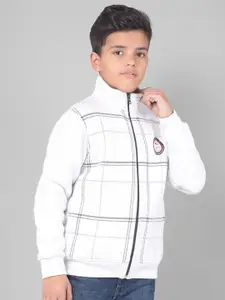 Crimsoune Club Boys Checked Front-Open Sweatshirt