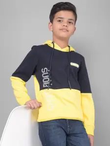 Crimsoune Club Boys Colourblocked Hooded Sweatshirt