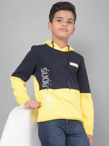 Crimsoune Club Boys Colourblocked Hooded Sweatshirt