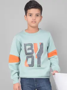 Crimsoune Club Boys Typography Printed Pullover Sweatshirt