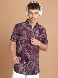 HIGHLANDER Slim Fit Abstract Printed Casual Shirt