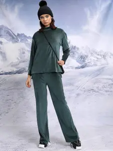 Tokyo Talkies High Neck Relaxed Top with Trousers