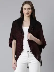 SHOWOFF Speckled Acrylic Poncho With Fringed Detail