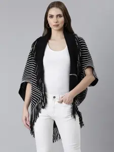 SHOWOFF Striped Acrylic Open Front Shrug