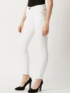 DressBerry Women's Skinny High Rise Bleached Regular Length Stretchable Denim Jeans