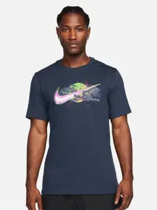 Nike Swoosh Brand Logo Printed Round Neck Pure Cotton T-Shirt
