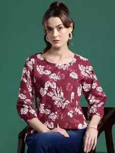DressBerry Floral Printed Puff Sleeve Top