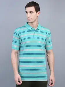 Force NXT Men Striped Super Combed Cotton Polo T-shirt