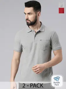 Force NXT   Pack of 2 Super Combed Cotton Polo T-Shirt