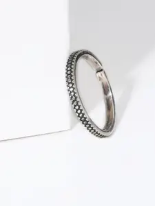 GIVA 925 Sterling Silver Oxidised Silver Minimal Boho Finger Ring