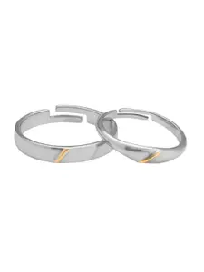 GIVA Set Of 2 Rhodium-Plated Adjustable Couple Rings