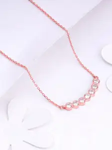 GIVA 925 Silver Rose Gold Sweet Love Necklace