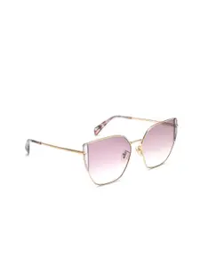 Police Women Butterfly Sunglasses with UV Protected Lens SPLL38K57594YSG-Gold