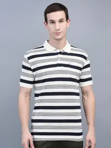 Force NXT Men Striped Super Combed Cotton Polo T-shirt
