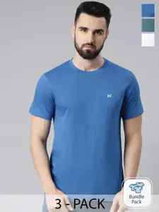 Force NXT Men Solid Pack of 2 Super Combed Cotton T-Shirt