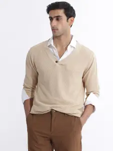 RARE RABBIT Men Breeze Solid V-Neck Sweater