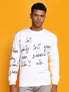 V-Mart Typography Printed Cotton Pullover Sweatshirt