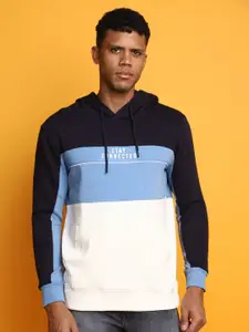 V-Mart Colourblocked Hooded Cotton Pullover Sweatshirt